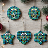Gunn Ancient Tartan Crest Christmas Ceramic Ornament